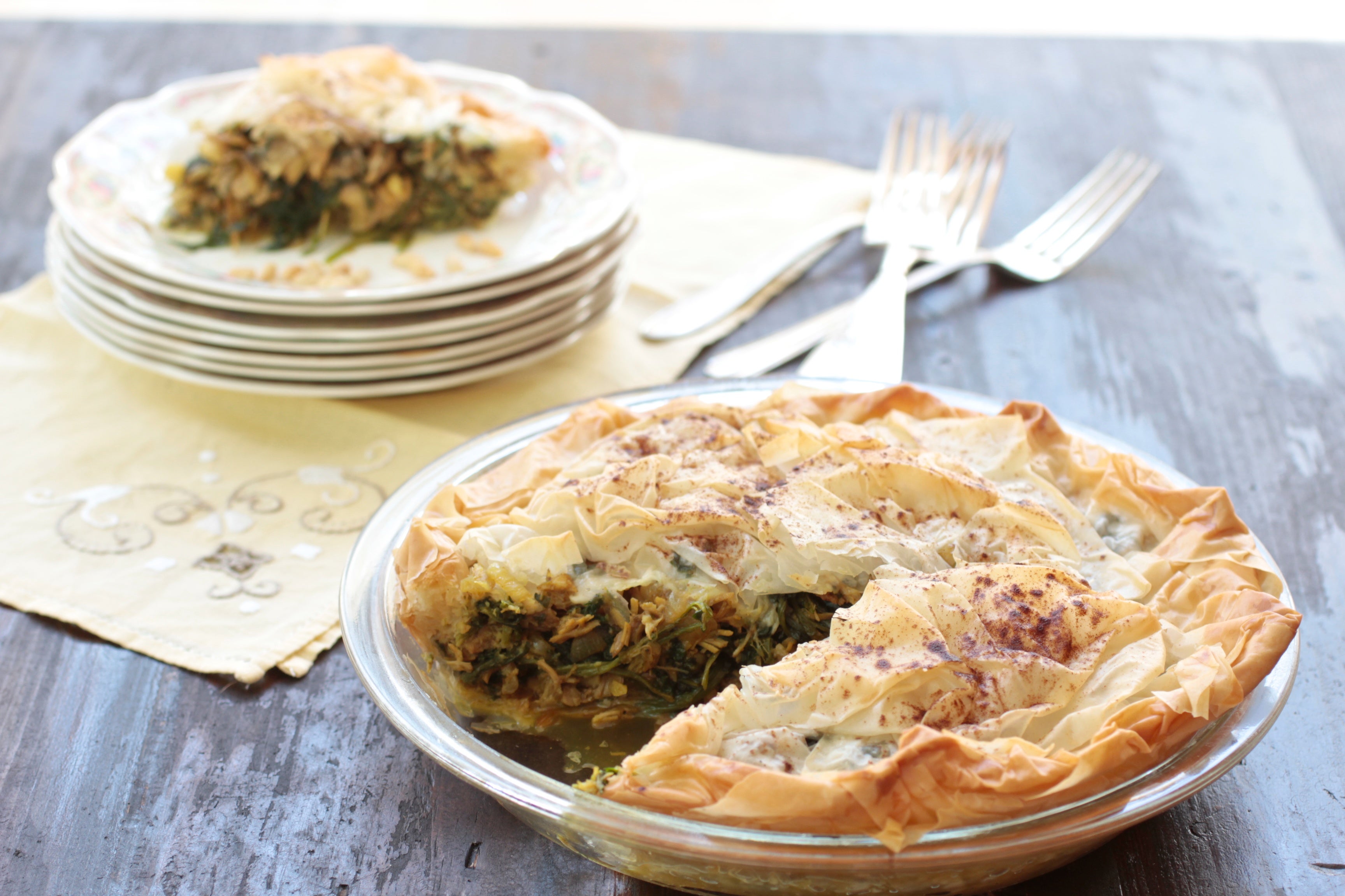 Moroccan chicken pie