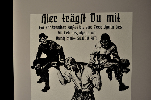 A Nazi propaganda poster against the disabled. (Grafeneck Euthanasia Museum/Flickr) 