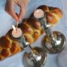 shabbat candle lighting with challah