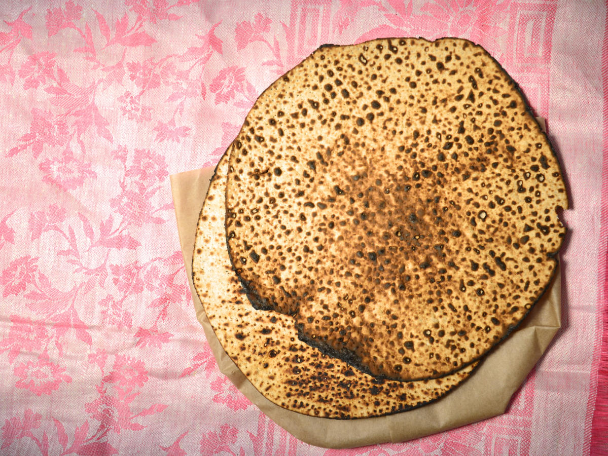 Round Matzah bread for Passover