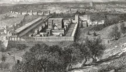 19th century engraving depicting the Second Temple.