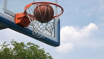 basketball in a hoop