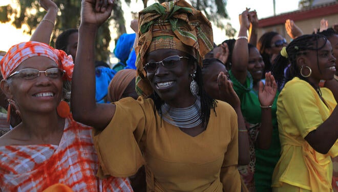 photo of smiling women