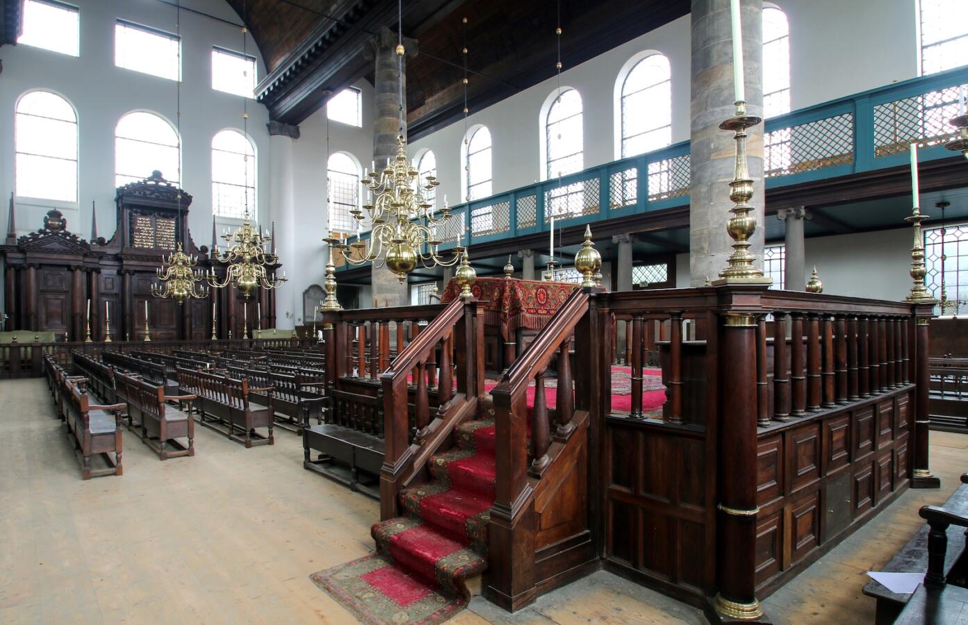 Interior of the Portuguese Sephardic Synagogue of Amsterdam, The Netherlands