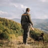 Hunter with hunting dog during a hunt