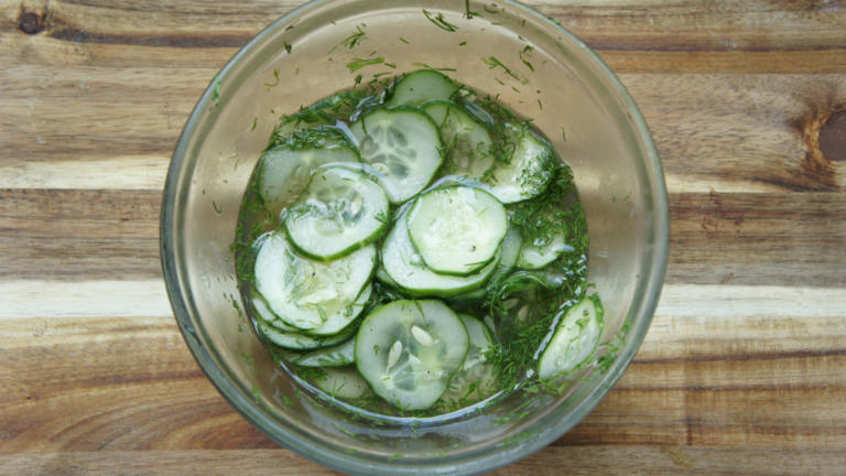 quick salad recipe easy pickled cucumbers jewish Russian