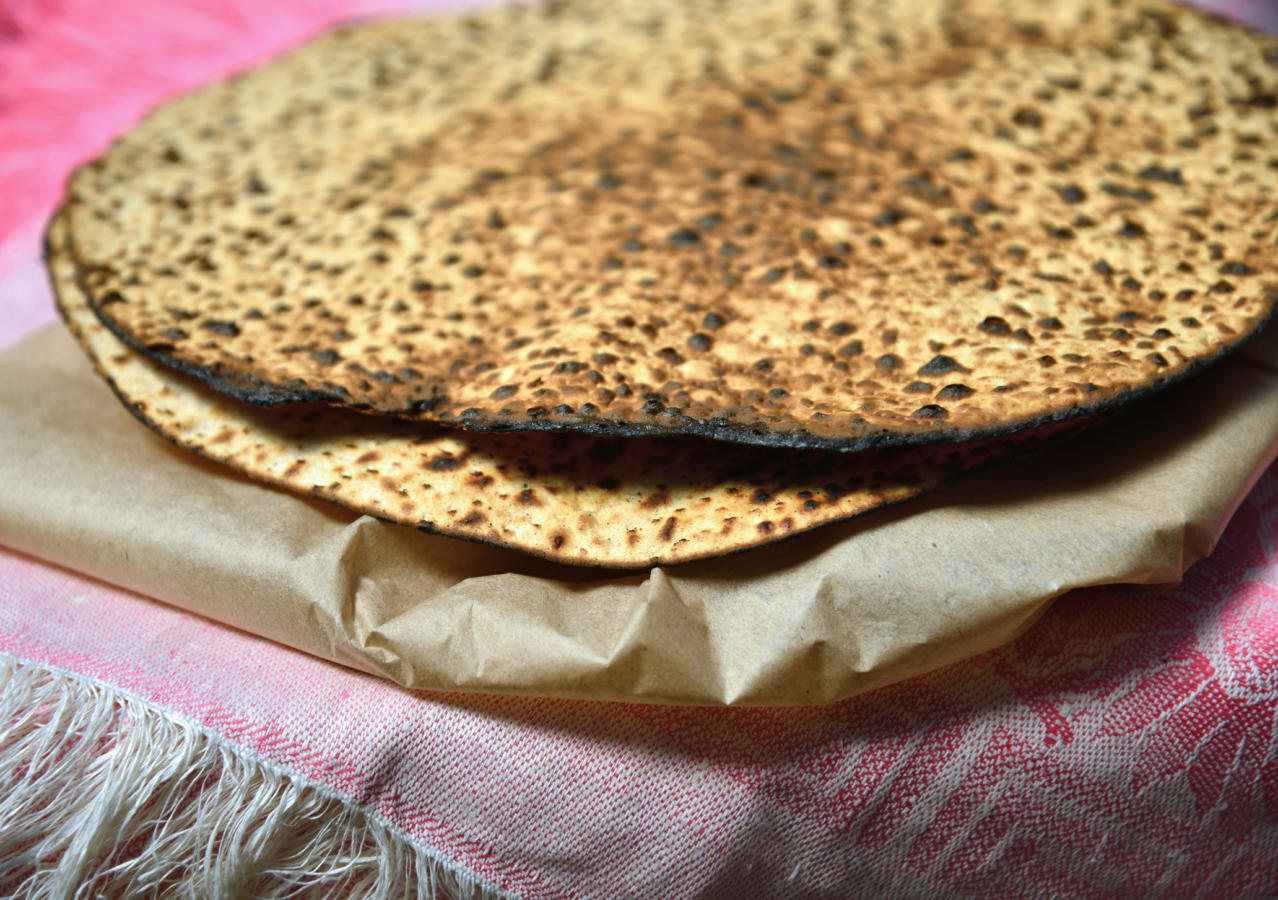 Round Matzah bread for Passover