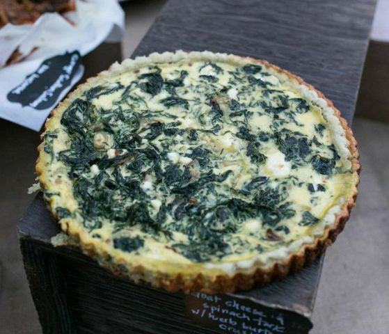 Spinach Goat Cheese Tart with Herb Butter Crust