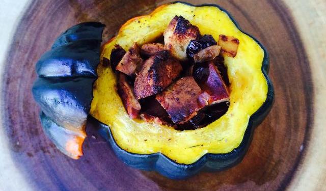 Challah stuffing stuffed acorn squash