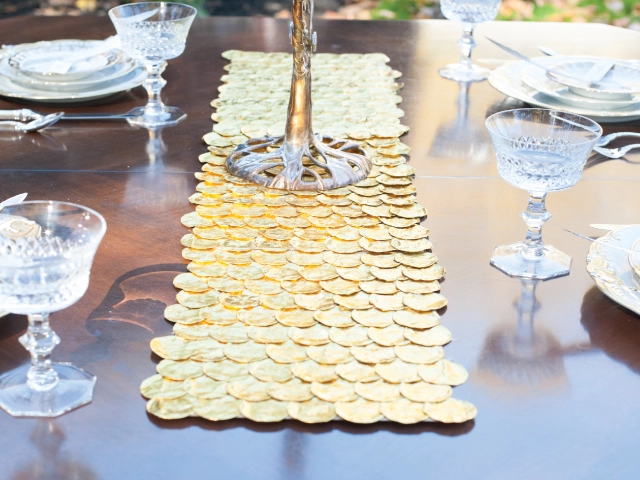 Thanksgivukkah Gelt Table Runner