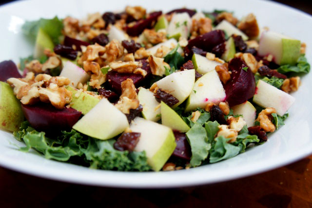 close up kale salad