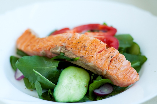 healthy salmon dinner
