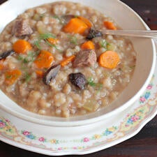 Crockpot Beef Barley Mushroom Soup Recipe-image