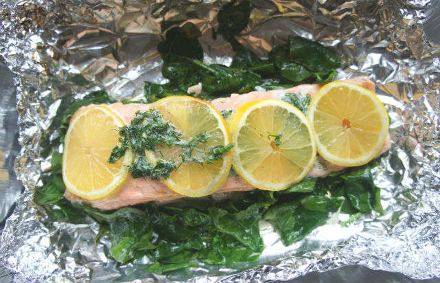baked salmon w herb butter2