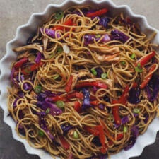 Cold Sesame Noodles with Chicken and Vegetables-image
