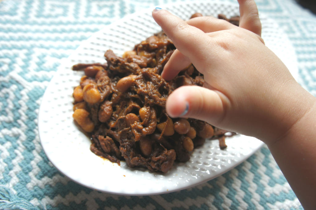 brisket with hand