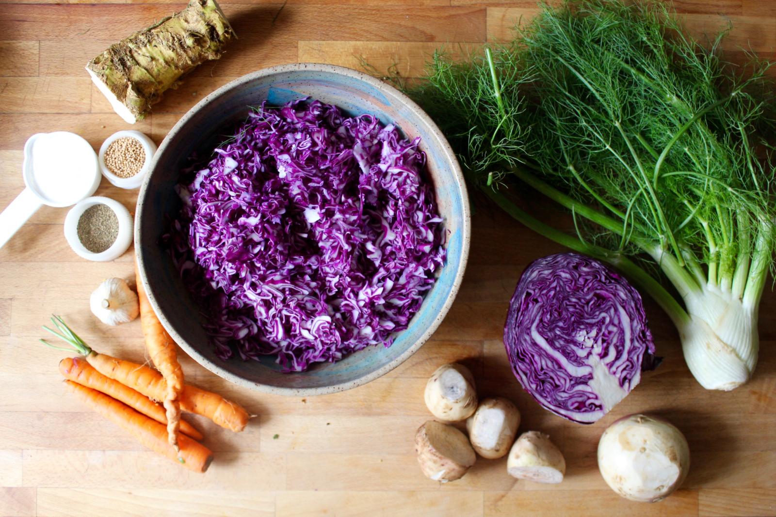 Purple Cabbage and Fennel Sauerkraut Recipe | The Nosher