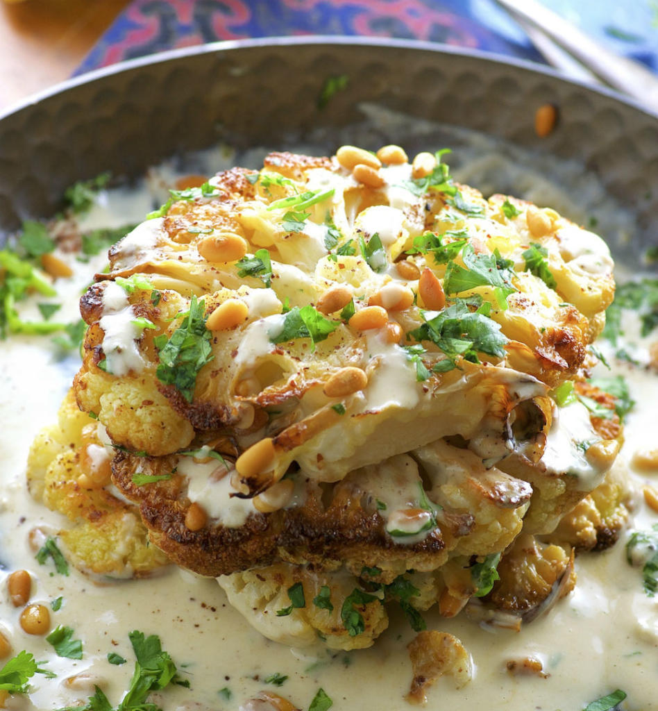 Roasted Cauliflower steak with tahini main