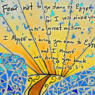 An illustration featuring a line from one of the Torah portions that is read during Passover, in which God promises to make the Israelites into a great nation.