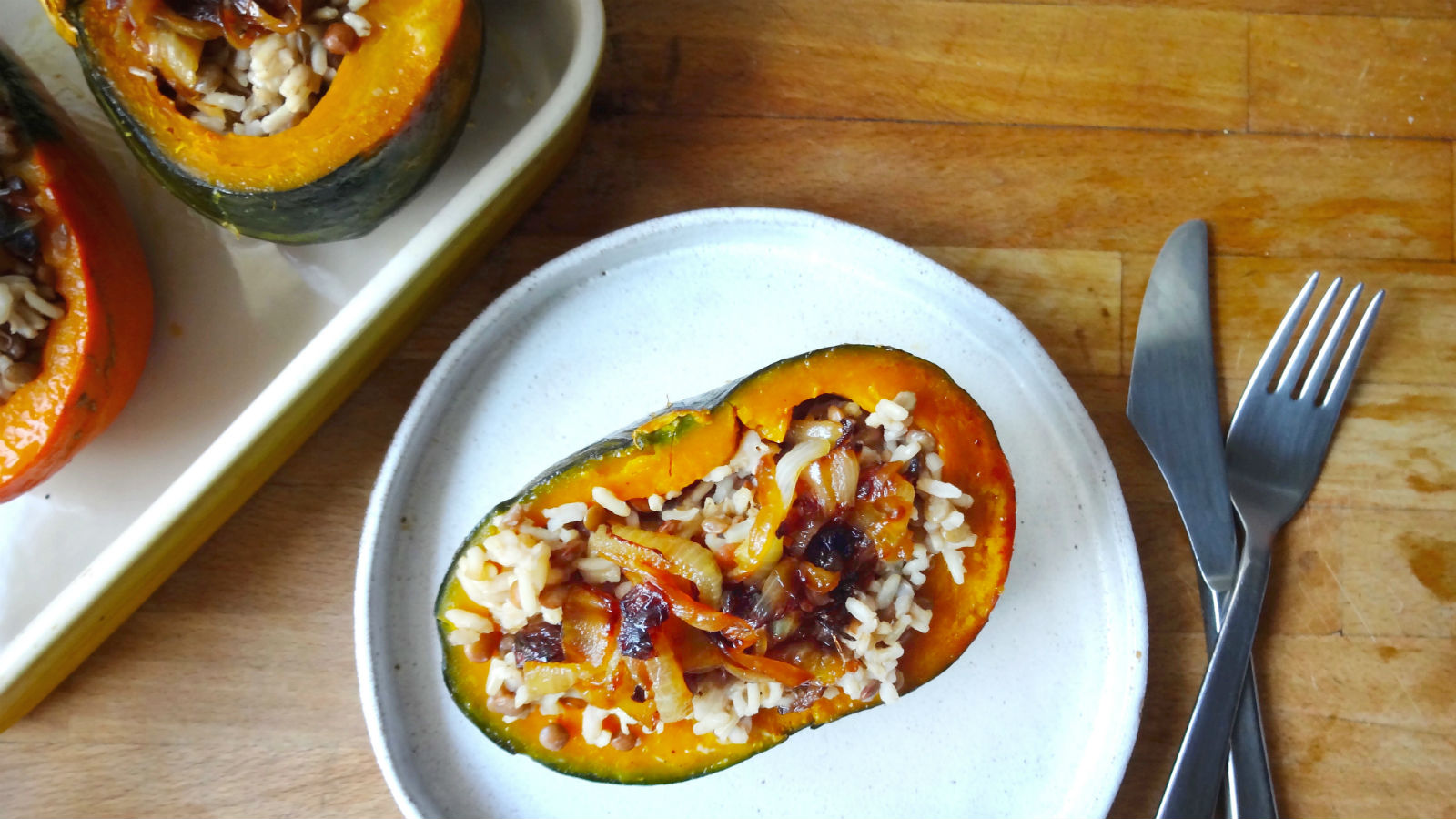 Mujaderra Stuffed Kabocha Squash Recipe