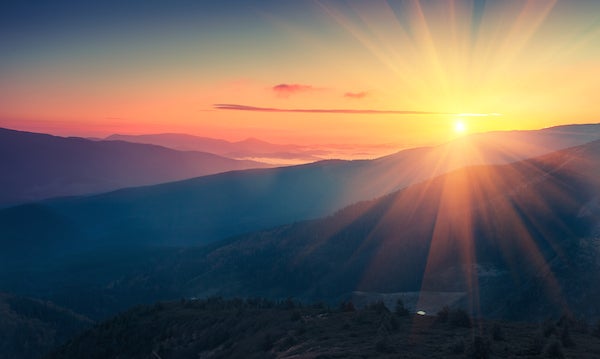 sunrise over mountains