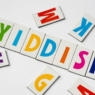 yiddish spelled out in colorful letters