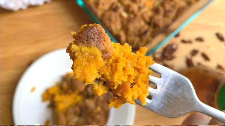 pumpkin kugel with pecan