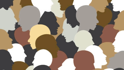 People profile heads. Vector background pattern.