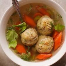 Chicken Soup with Caramelized Cabbage Matzah Balls Recipe-image
