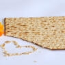 matzah, flower, crumbs in the shape of a heart
