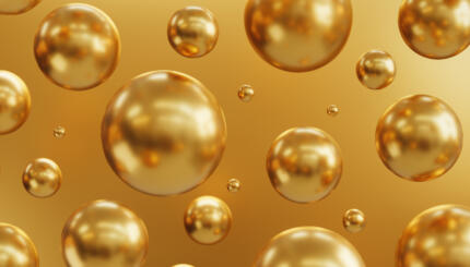 Abstract Group of Geometric Golden Spheres Background