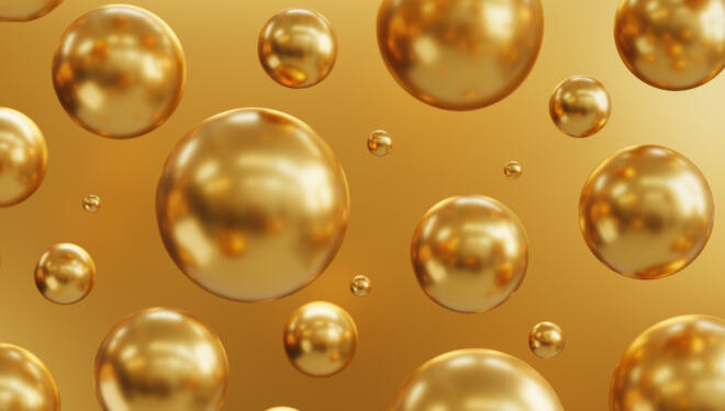 Abstract Group of Geometric Golden Spheres Background