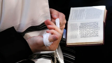 Jew in the Eastern Parkway Lubavitch Synagogue in Brooklyn