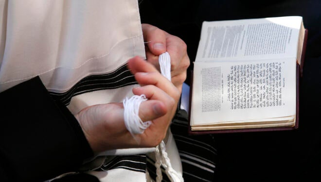 Jew in the Eastern Parkway Lubavitch Synagogue in Brooklyn