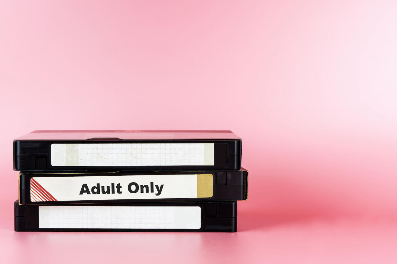 Adult movie only labeled on Video Tape for Pornography movie concept