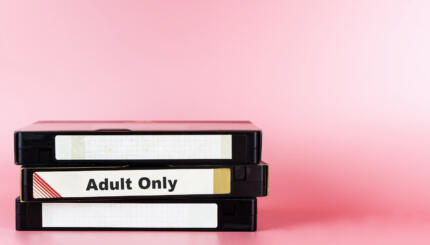 Adult movie only labeled on Video Tape for Pornography movie concept