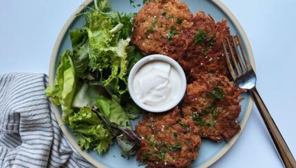 latkes with falafel mix