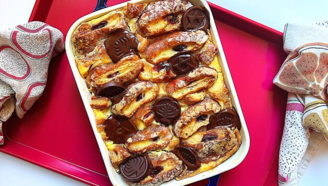 easy Hanukkah dessert jewish bread pudding recipe