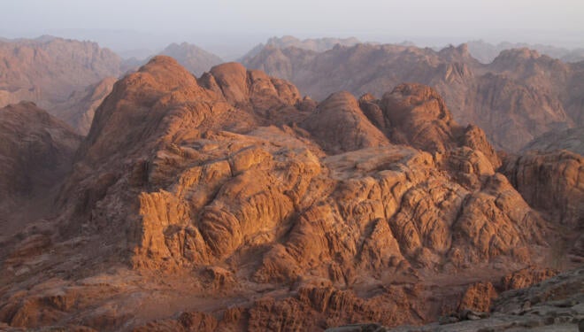 View from Mt. Sinai after sunrise.