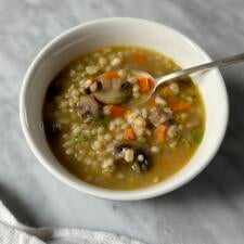 How to Make Vegetarian Mushroom Barley Soup-image