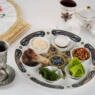 photo of traditional items on a seder table